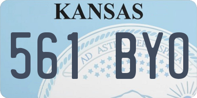 KS license plate 561BYO