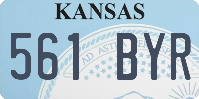 KS license plate 561BYR