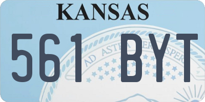 KS license plate 561BYT