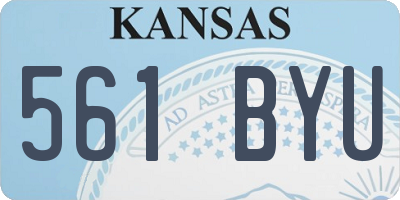 KS license plate 561BYU