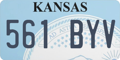 KS license plate 561BYV