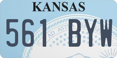KS license plate 561BYW