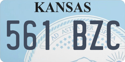 KS license plate 561BZC