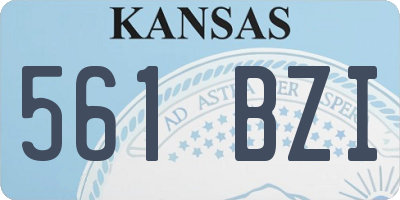 KS license plate 561BZI