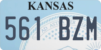 KS license plate 561BZM