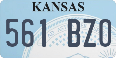 KS license plate 561BZO
