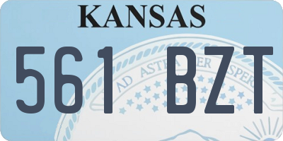 KS license plate 561BZT