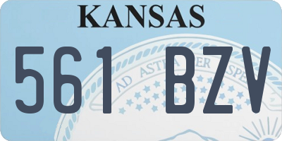 KS license plate 561BZV