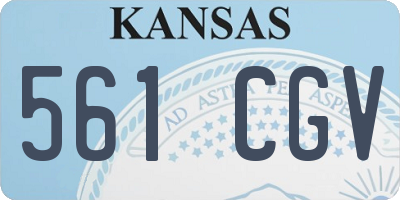 KS license plate 561CGV