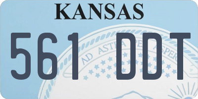 KS license plate 561DDT