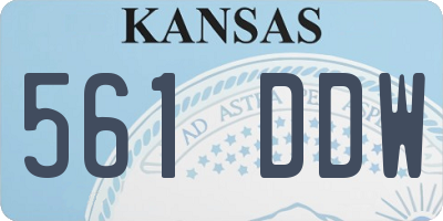 KS license plate 561DDW