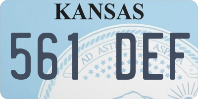 KS license plate 561DEF