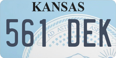 KS license plate 561DEK
