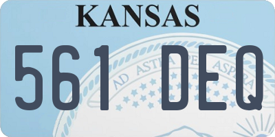 KS license plate 561DEQ