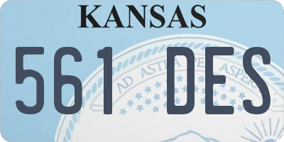 KS license plate 561DES