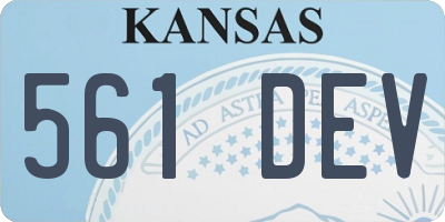 KS license plate 561DEV