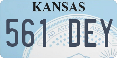 KS license plate 561DEY
