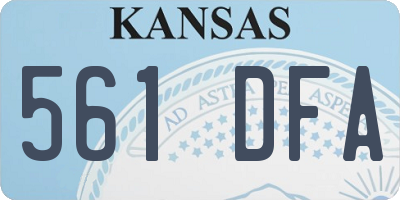KS license plate 561DFA