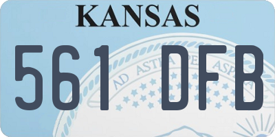 KS license plate 561DFB