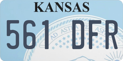 KS license plate 561DFR