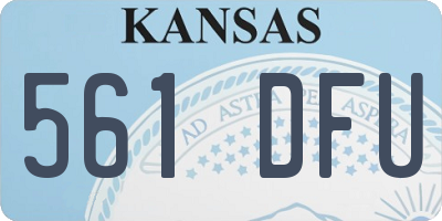 KS license plate 561DFU