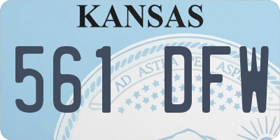 KS license plate 561DFW