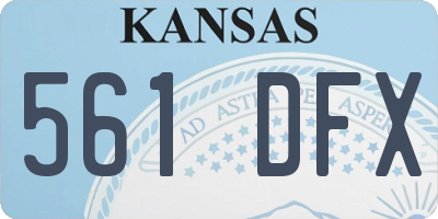 KS license plate 561DFX