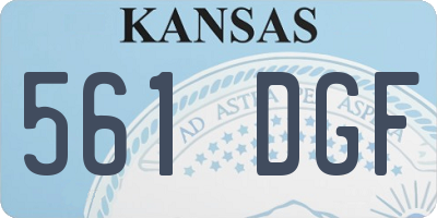KS license plate 561DGF