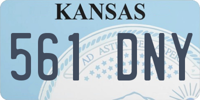 KS license plate 561DNY