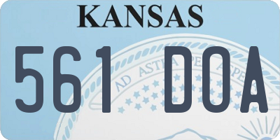 KS license plate 561DOA