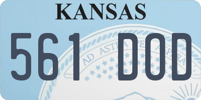 KS license plate 561DOD