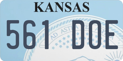 KS license plate 561DOE