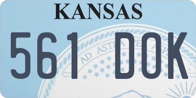 KS license plate 561DOK
