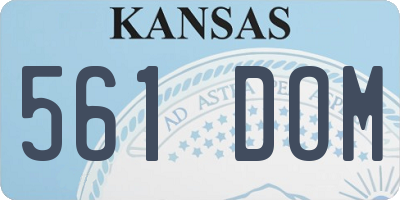 KS license plate 561DOM