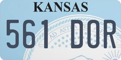 KS license plate 561DOR