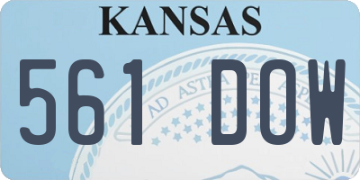KS license plate 561DOW