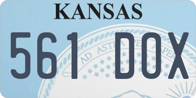 KS license plate 561DOX