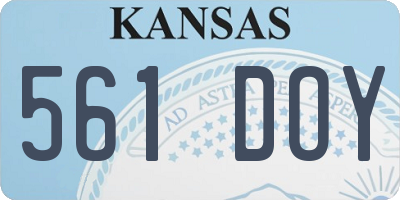 KS license plate 561DOY