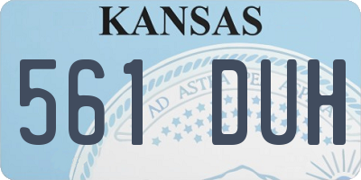 KS license plate 561DUH