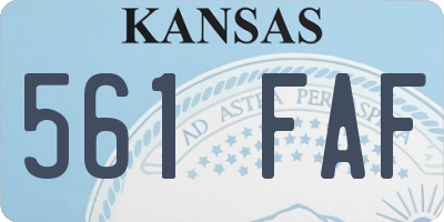 KS license plate 561FAF