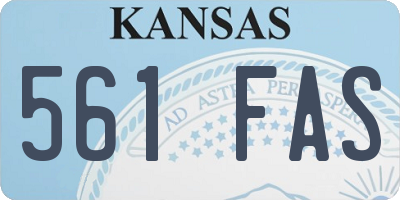 KS license plate 561FAS
