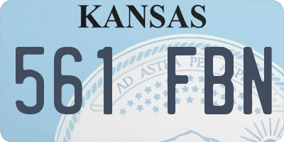 KS license plate 561FBN