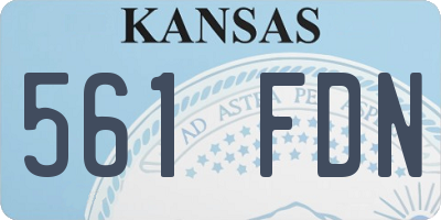 KS license plate 561FDN