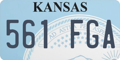 KS license plate 561FGA