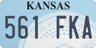 KS license plate 561FKA