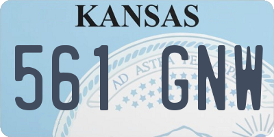KS license plate 561GNW