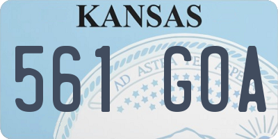 KS license plate 561GOA