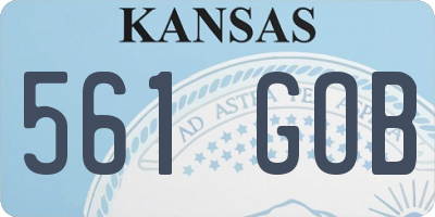 KS license plate 561GOB
