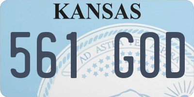 KS license plate 561GOD