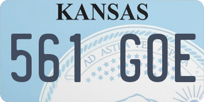 KS license plate 561GOE